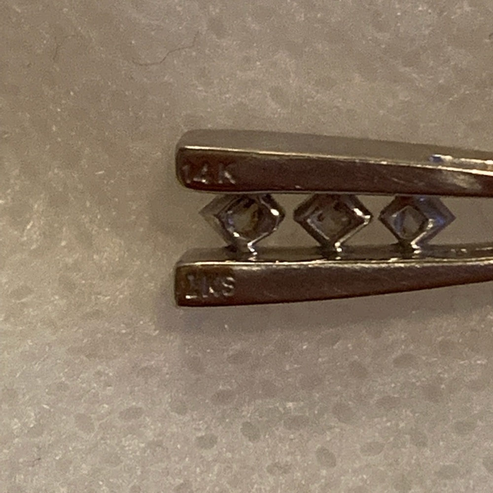 14k white gold with diamonds